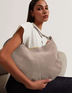 New Lobster Limited Schultertaschen<Hobo Bag aus Wildleder mit Stangendetail
