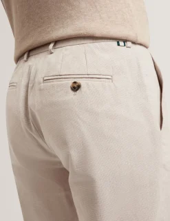 New Lobster Limited Hosen & Chinos|Der Weihnachtsladen<Hose aus Baumwoll-Leinen-Mischgewebe mit Hahnentrittmuster und schmal zulaufendem Bein