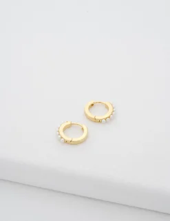 Damen Licensee Simon Harrison Damenschmuck|Sämtliches Zubehör<Huggie Creolen mit Perlendetails