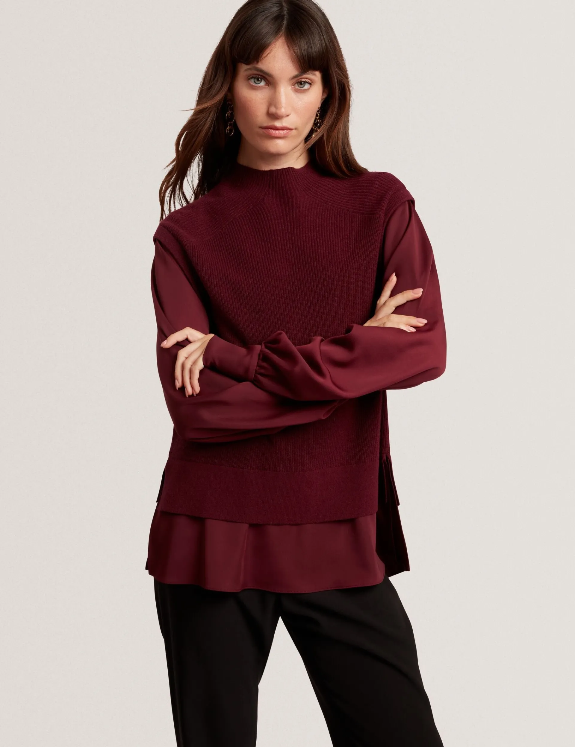 New Lobster Limited Oberteile & Blusen|Pullover & Strickjacken<2-in-1 Strickweste Langarmshirt