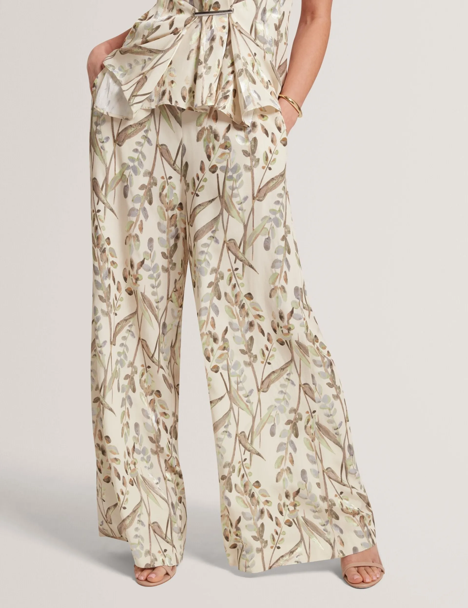 New Lobster Limited Golden Hour|Der Weihnachtsladen<Jacquard-Hose mit weitem Bein und Blattmuster