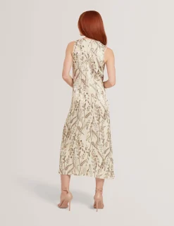 New Lobster Limited Golden Hour|Der Weihnachtsladen<Jacquard-Midi-Kleid mit Blättermuster und geraffter Taille