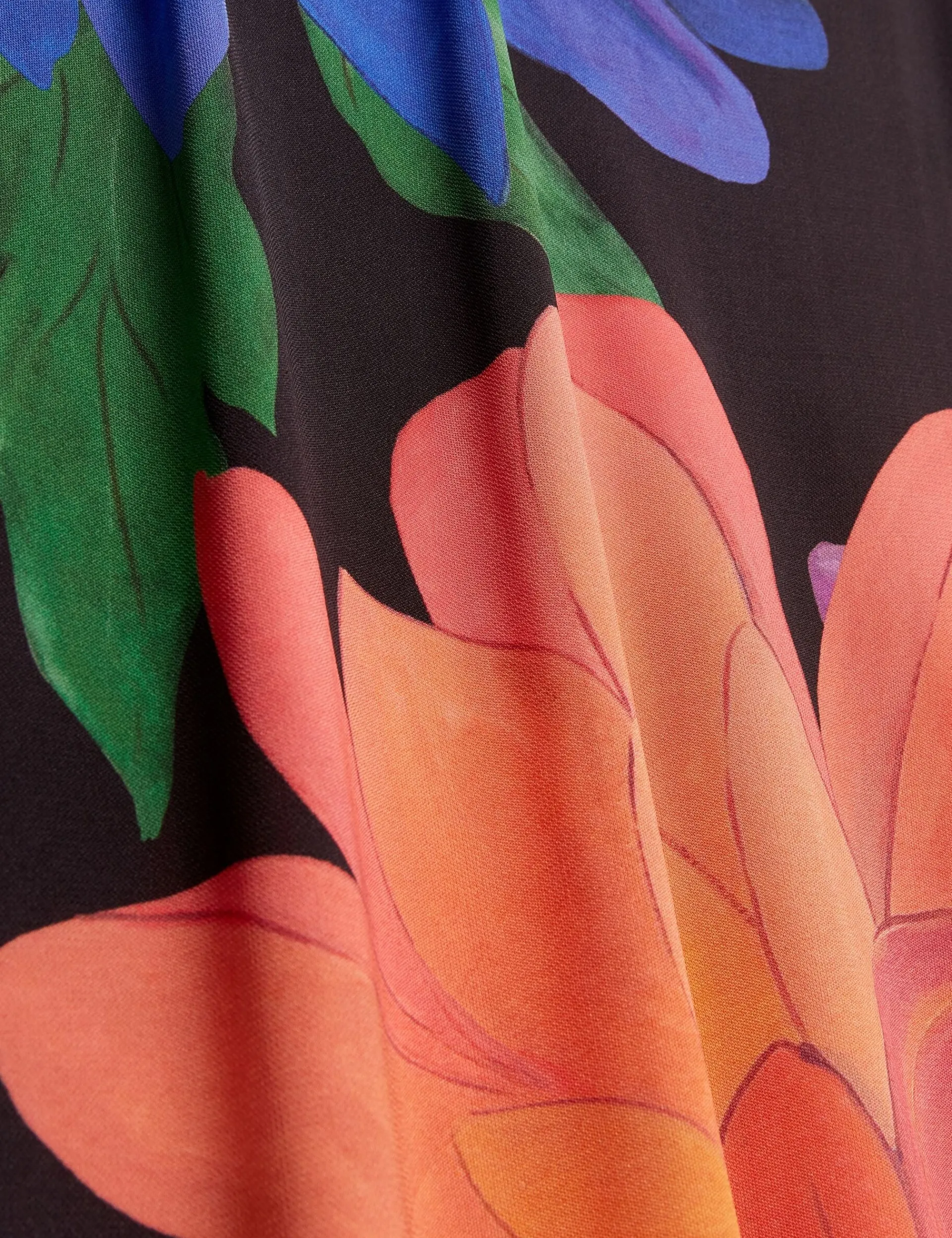 New Lobster Limited Der Weihnachtsladen|Kleider<Jersey-Midikleid mit Dahlienmuster und drapiertem Kragen