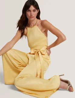 New Lobster Limited Jumpsuits & Playsuits|Festliche Kleidung<Jumpsuit mit Neckholder und Gürtel, weitem Bein