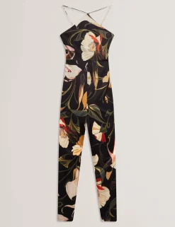 New Lobster Limited Jumpsuits & Playsuits|Der Weihnachtsladen<Jumpsuit mit Neckholder und weitem Bein im Nouveau-Print