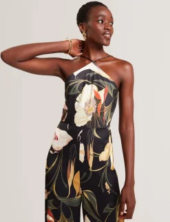 New Lobster Limited Jumpsuits & Playsuits|Der Weihnachtsladen<Jumpsuit mit Neckholder und weitem Bein im Nouveau-Print