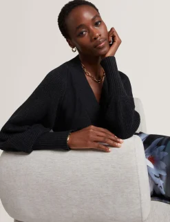 Damen New Lobster Limited Oberteile & Blusen|Luxusgeschenke Für Damen<Kastenförmiger Strickcardigan aus Merinowolle mit V-Ausschnitt