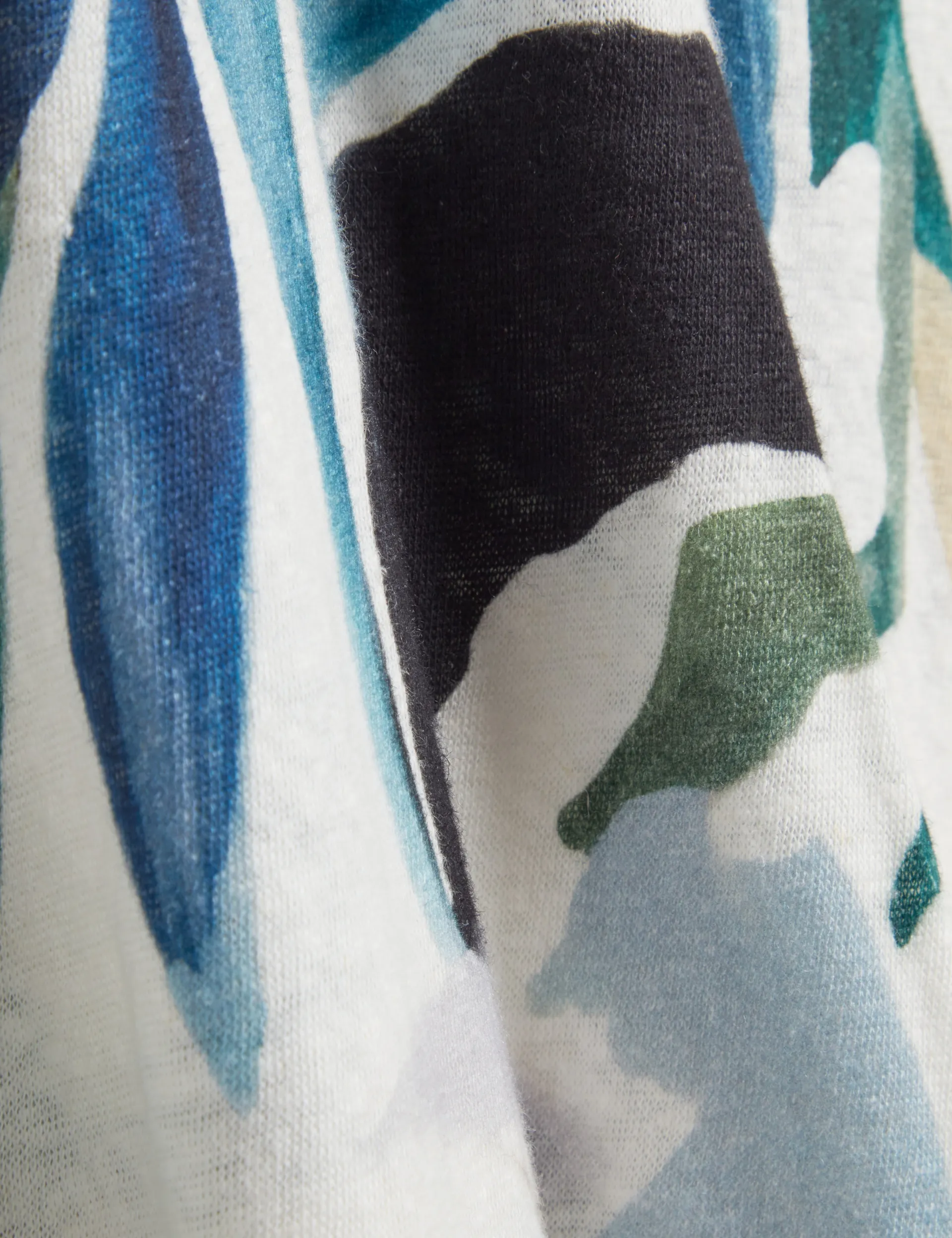 New Lobster Limited Oberteile & Blusen|Der Weihnachtsladen<Kastenförmiges T-Shirt aus Leinenmischung mit abstraktem Print