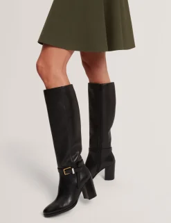 New Lobster Limited Stiefel|Arbeitskleidung<Kniehohe Lederstiefel mit Gürteldetail und Absatz