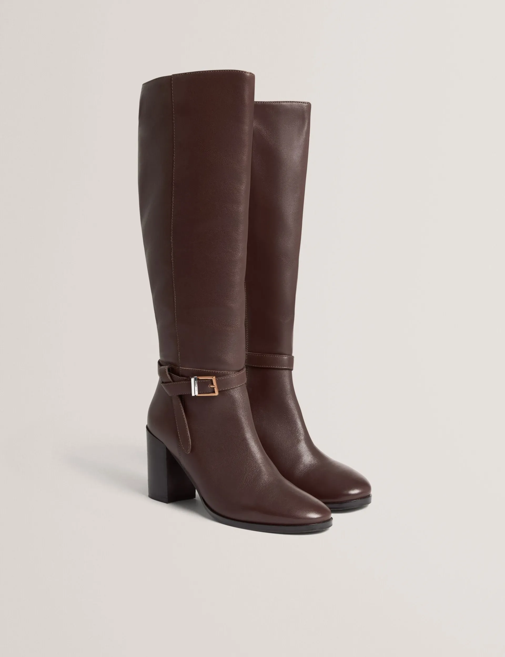 New Lobster Limited Stiefel|Arbeitskleidung<Kniehohe Lederstiefel mit Gürteldetail und Absatz