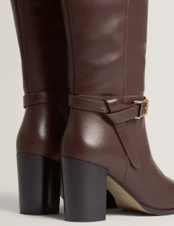 New Lobster Limited Stiefel|Arbeitskleidung<Kniehohe Lederstiefel mit Gürteldetail und Absatz