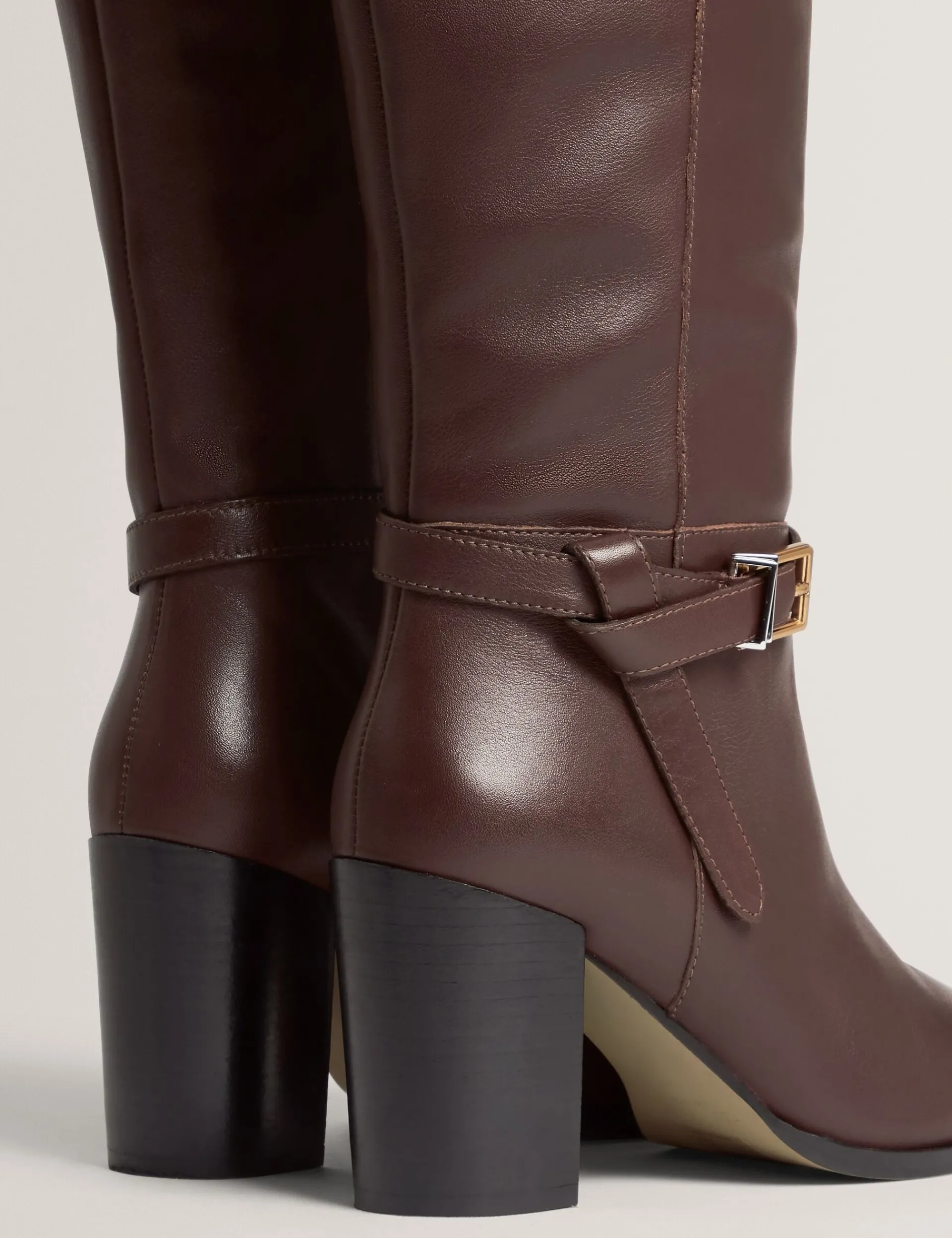 New Lobster Limited Stiefel|Arbeitskleidung<Kniehohe Lederstiefel mit Gürteldetail und Absatz
