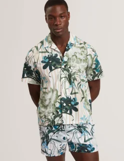 New Lobster Limited Shirts|Der Weihnachtsladen<Kurzarmhemd aus Baumwolle mit Blumenstreifenmuster