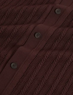 New Lobster Limited Oberteile & T-Shirts|Im Trend: Gestrickte Tops<Kurzarmhemd aus Strick mit strukturierten Streifen
