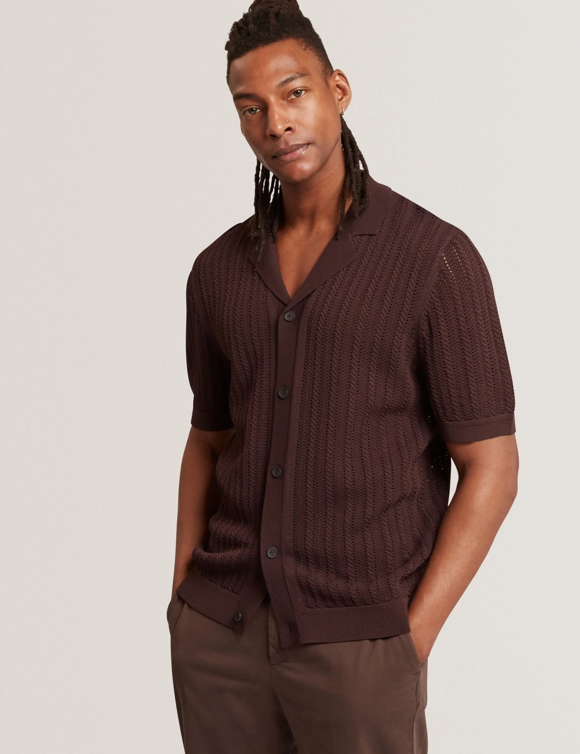 New Lobster Limited Oberteile & T-Shirts|Im Trend: Gestrickte Tops<Kurzarmhemd aus Strick mit strukturierten Streifen