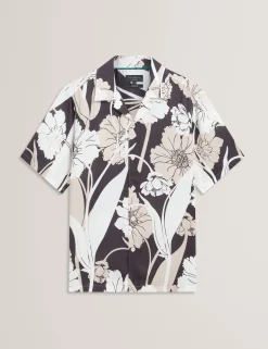 New Lobster Limited Shirts|Der Weihnachtsladen<Kurzarmhemd mit botanischem Print für den Resortbereich