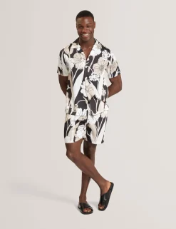 New Lobster Limited Shirts|Der Weihnachtsladen<Kurzarmhemd mit botanischem Print für den Resortbereich