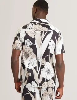 New Lobster Limited Shirts|Der Weihnachtsladen<Kurzarmhemd mit botanischem Print für den Resortbereich