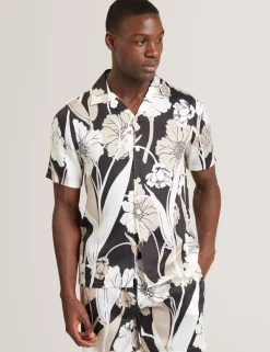 New Lobster Limited Shirts|Der Weihnachtsladen<Kurzarmhemd mit botanischem Print für den Resortbereich