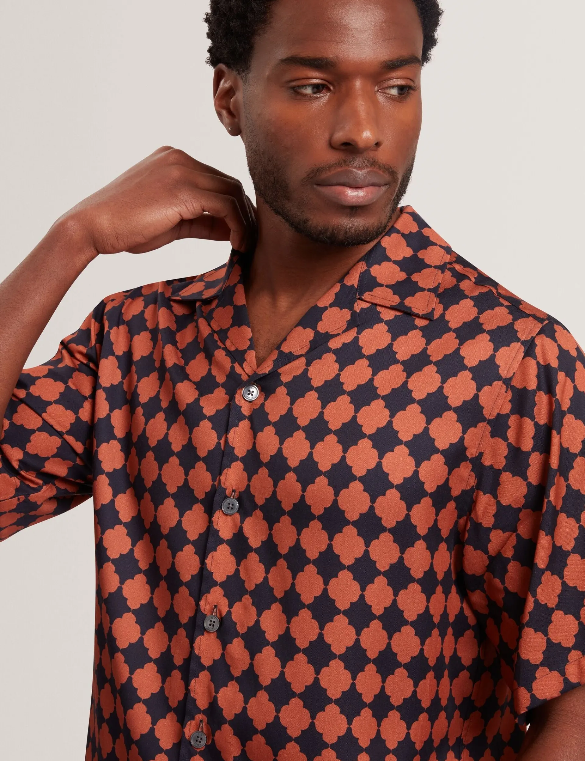 New Lobster Limited Shirts|Der Weihnachtsladen<Kurzarmhemd mit Fliesenbordürenmuster