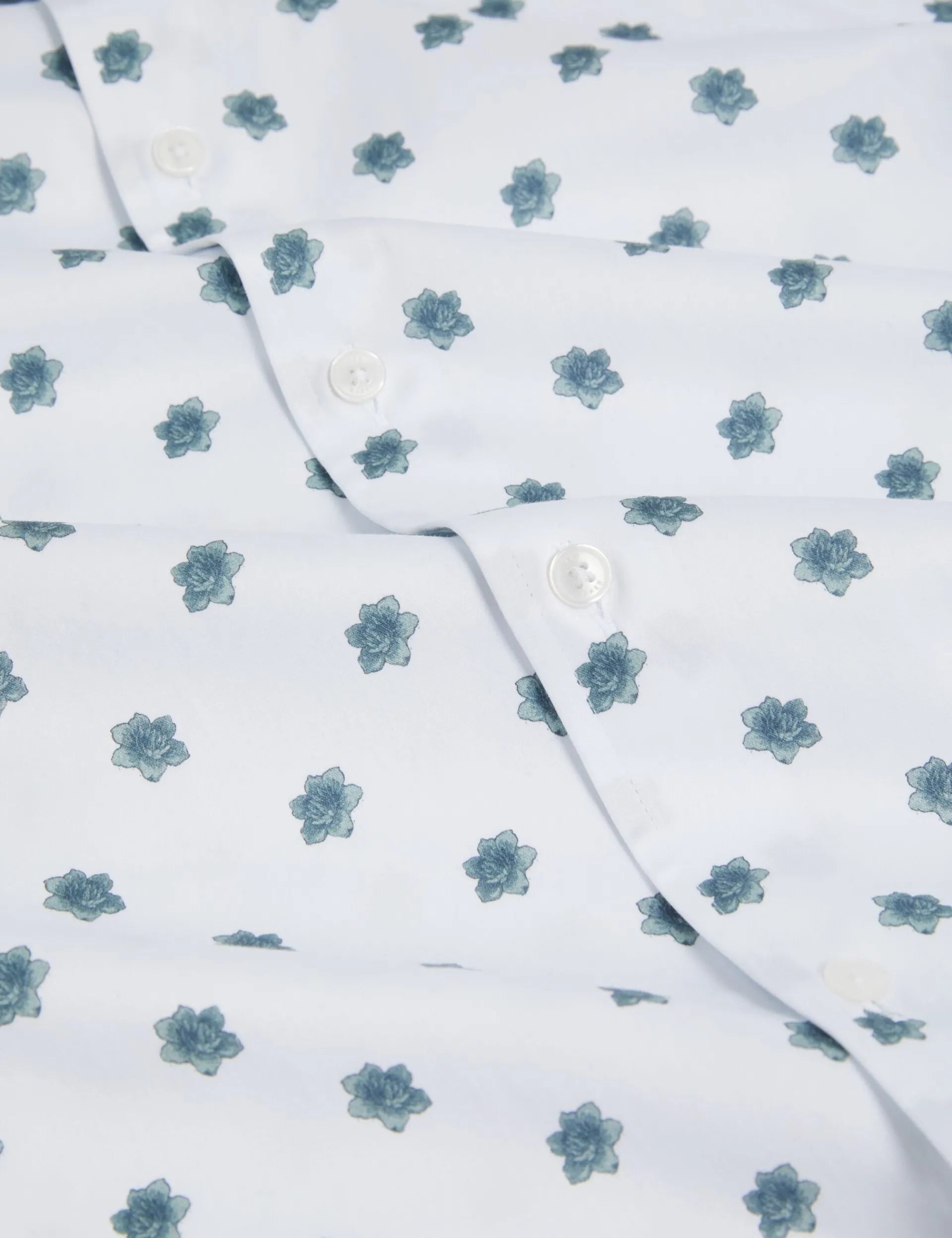 New Lobster Limited Breezy Blues Bearbeiten|Shirts<Kurzarmhemd mit Mini-Blumenmuster