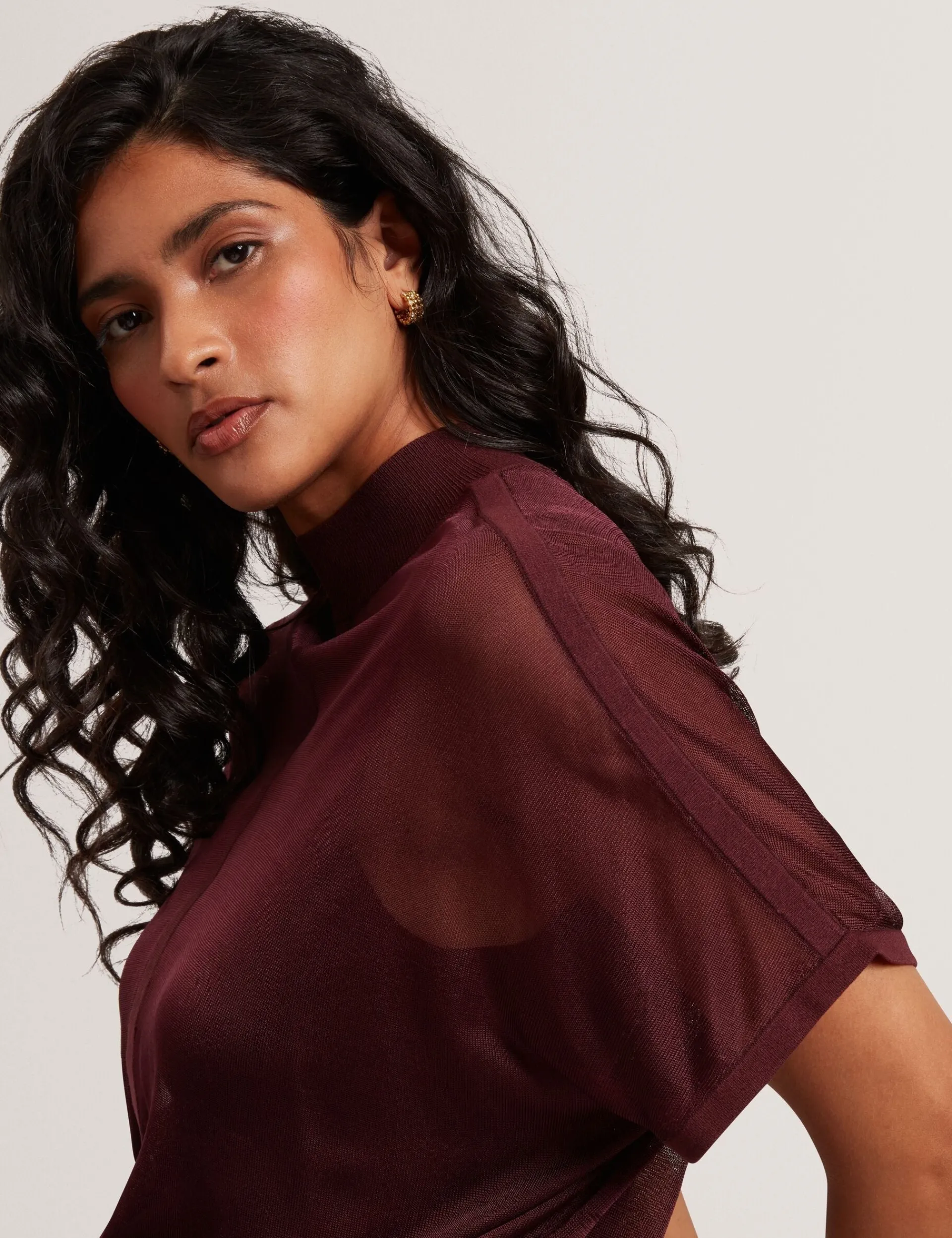 New Lobster Limited Oberteile & Blusen|Pullover & Strickjacken<Kurzarm-Strickoberteil mit transparentem Einsatz