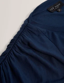 New Lobster Limited Oberteile & Blusen|Der Weihnachtsladen<Kurzarm-T-Shirt aus Jersey mit gerafften Schultern