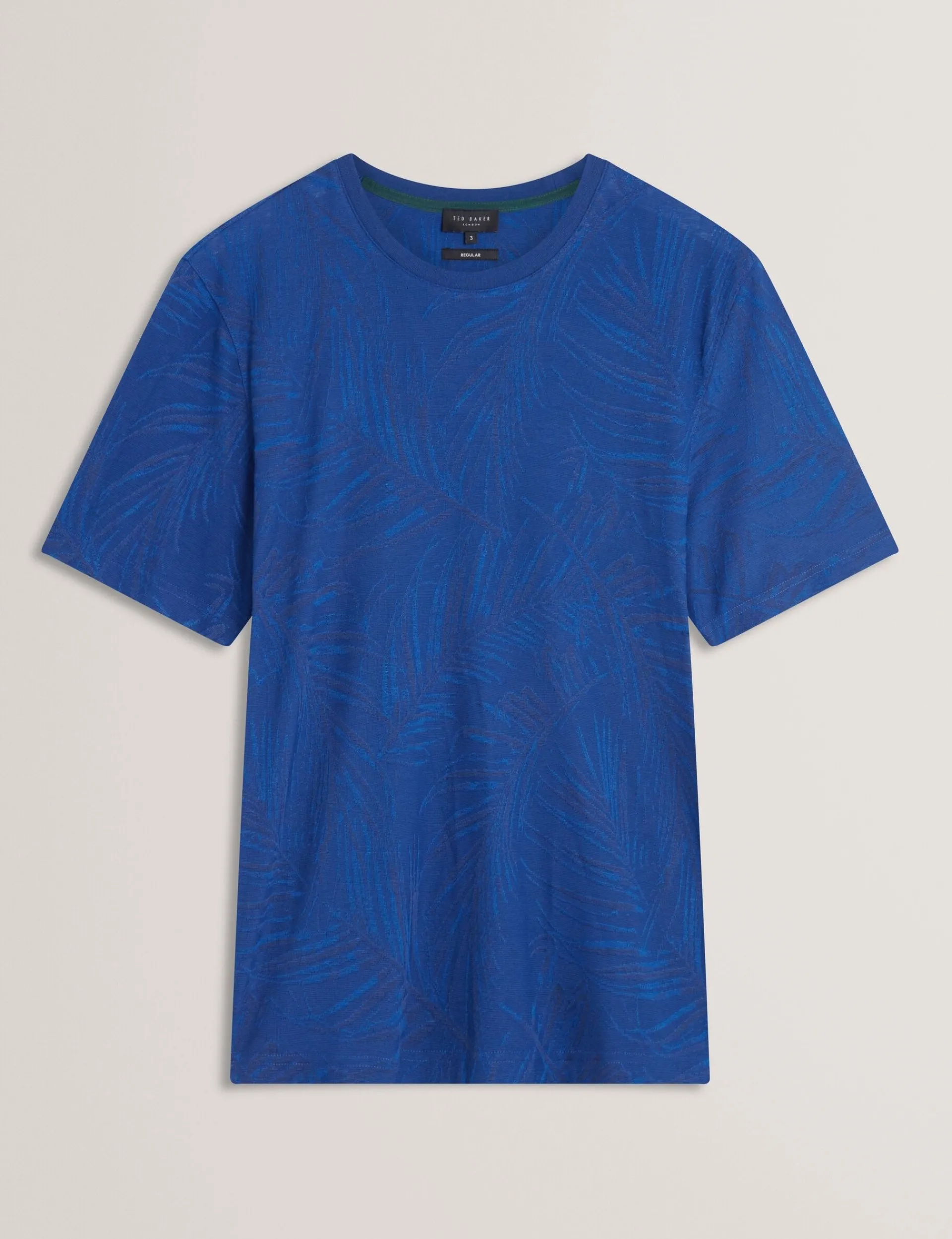 New Lobster Limited Der Weihnachtsladen|Breezy Blues Bearbeiten<Kurzarm-T-Shirt mit Jacquard-Blattmuster
