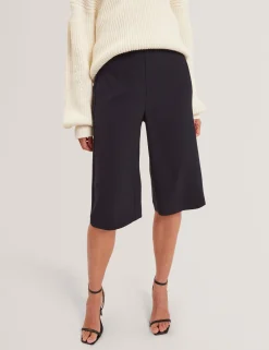 New Lobster Limited Hosen & Shorts|Luftiger Blues Bearbeiten<Kurze Culottes mit Stretchbund und weitem Bein