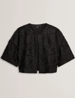 New Lobster Limited Anzüge & Zweiteiler|Die Hochzeitsredaktion<Kurze, kastenförmige Jacke mit strukturierter Rosenstickerei