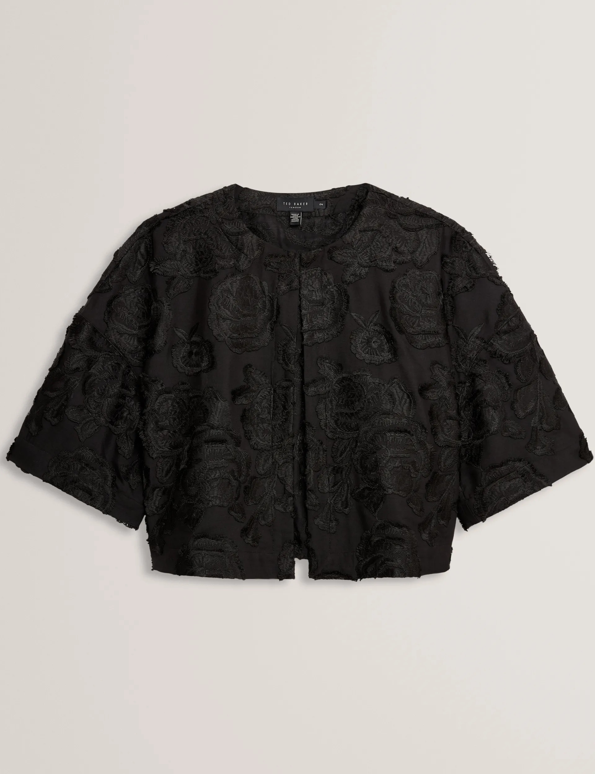 New Lobster Limited Anzüge & Zweiteiler|Die Hochzeitsredaktion<Kurze, kastenförmige Jacke mit strukturierter Rosenstickerei