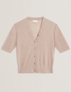 New Lobster Limited Oberteile & Blusen|Pullover & Strickjacken<Kurzärmelige Strickjacke aus Merinowolle