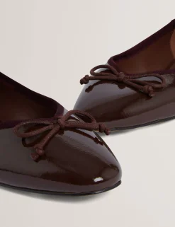New Lobster Limited Intelligente Schuhe|Golden Hour<Lackleder-Ballerinas mit Schleife