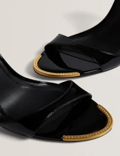 Damen New Lobster Limited Luxusgeschenke Für Damen|Golden Hour<Lackleder-Sandalen mit Stilettoabsatz