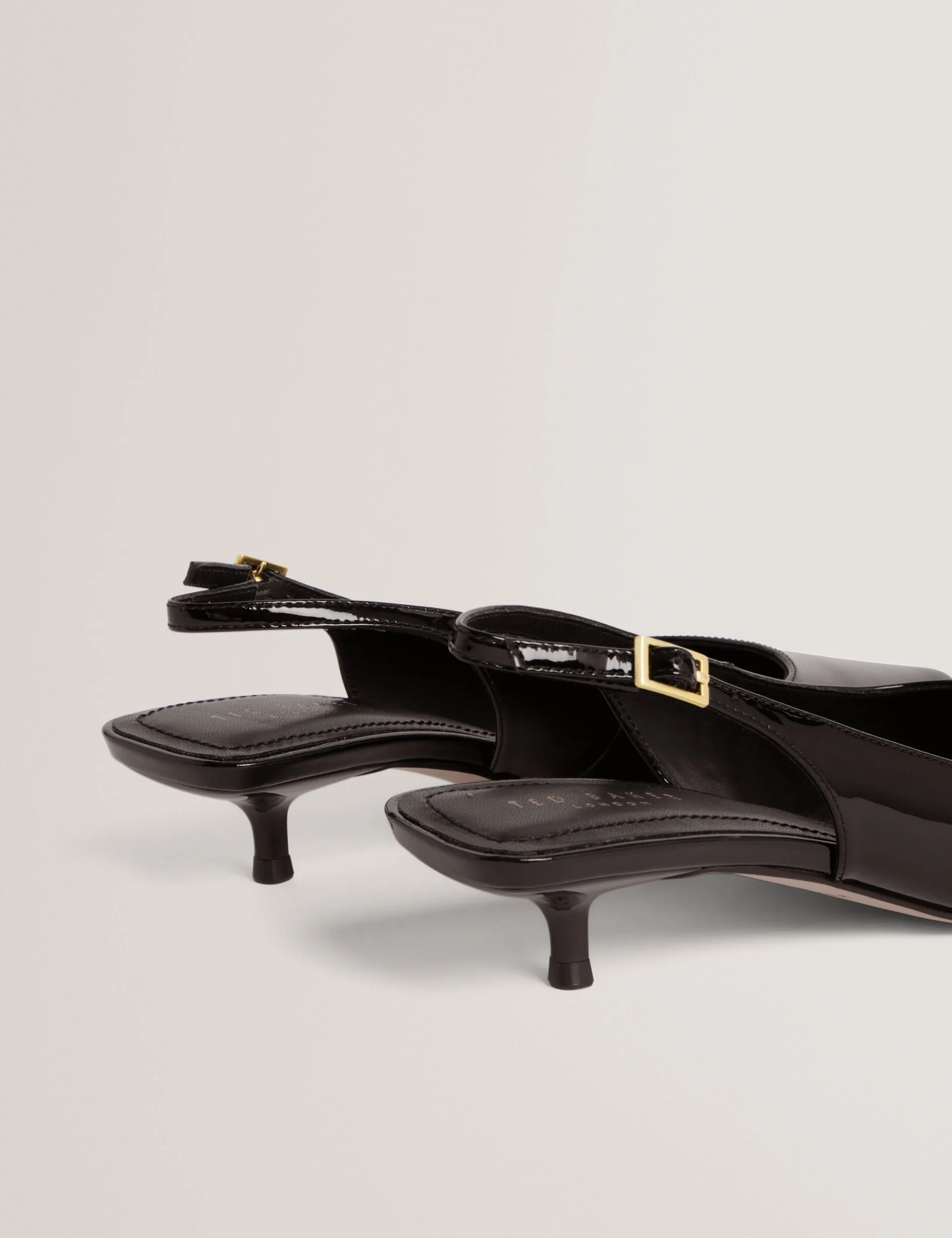 New Lobster Limited Absätze|Golden Hour<Lackleder-Slingback-Kitten-Heel-Schuhe