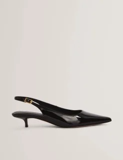 New Lobster Limited Absätze|Golden Hour<Lackleder-Slingback-Kitten-Heel-Schuhe