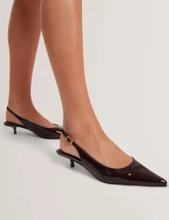 New Lobster Limited Absätze|Golden Hour<Lackleder-Slingback-Kitten-Heel-Schuhe