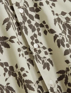 Herren New Lobster Limited Luxusgeschenke Für Herren|Shirts<Langarmhemd aus Baumwolle mit Blätterprint