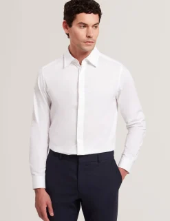 New Lobster Limited Shirts|Festliche Kleidung<Langarmhemd aus Baumwolle mit verdeckter Knopfleiste