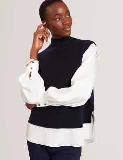 New Lobster Limited Oberteile & Blusen|Pullover & Strickjacken<Langarmhemd mit Strickweste