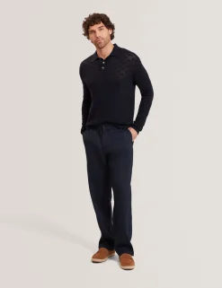 Herren New Lobster Limited Luxusgeschenke Für Herren|Pullover & Strickwaren<Langarm-Polohemd aus Seidenmischung mit Korbstruktur