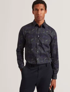 New Lobster Limited Breezy Blues Bearbeiten|Shirts<Langarmshirt mit Buntglas-Print