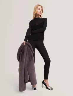 New Lobster Limited Oberteile & Blusen|Pullover & Strickjacken<Langarm-Strickoberteil mit transparenten Details