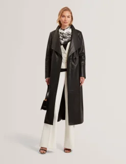 Damen New Lobster Limited Luxusgeschenke Für Damen|Mäntel Und Jacken<Langer Wickelmantel aus Leder mit Gürtel