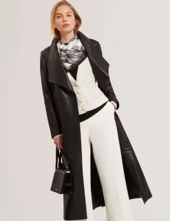 Damen New Lobster Limited Luxusgeschenke Für Damen|Mäntel Und Jacken<Langer Wickelmantel aus Leder mit Gürtel