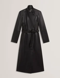 Damen New Lobster Limited Luxusgeschenke Für Damen|Mäntel Und Jacken<Langer Wickelmantel aus Leder mit Gürtel