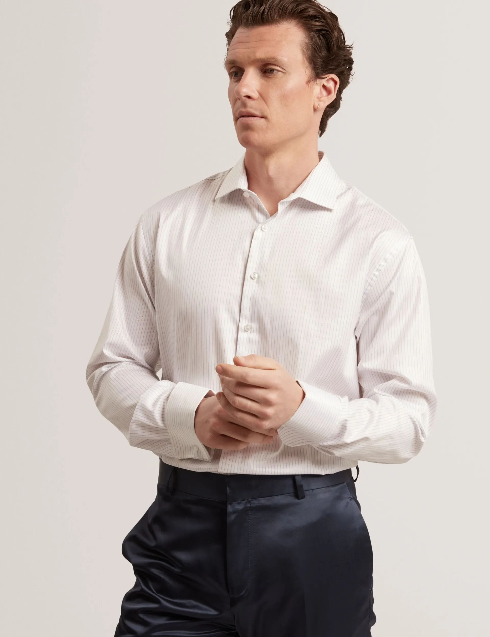 New Lobster Limited Shirts|Arbeitskleidung<Langärmeliges Hemd aus feiner Nadelstreifen-Baumwolle