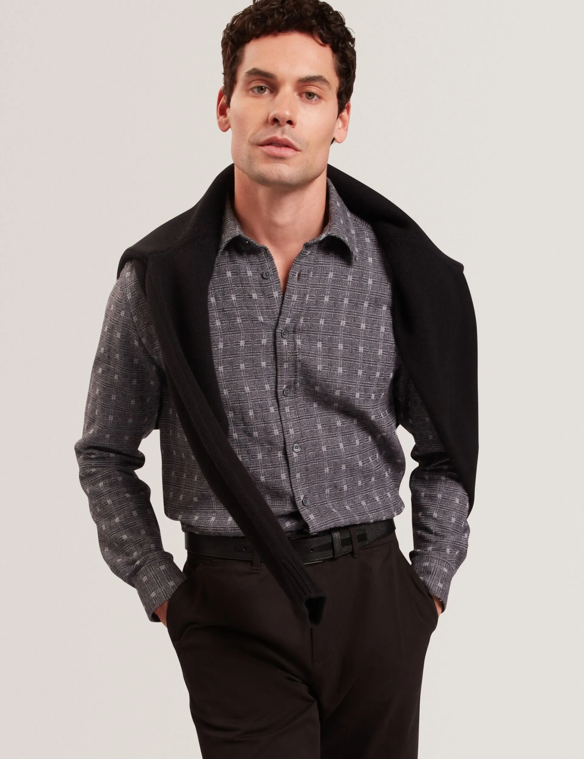 New Lobster Limited Shirts|Festliche Kleidung<Langärmliges Hemd mit Jacquard-Karomuster