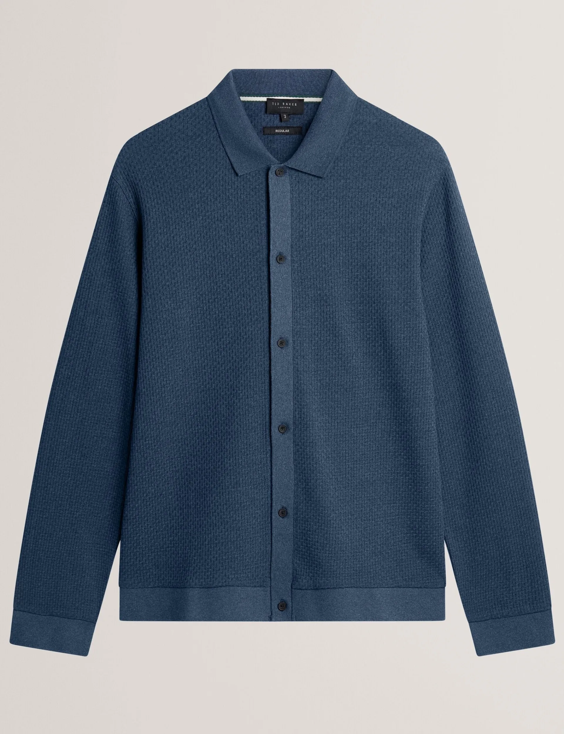 New Lobster Limited Breezy Blues Bearbeiten|Oberteile & T-Shirts<Langärmliges, strukturiertes Poloshirt mit Knopfleiste