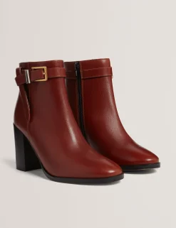 New Lobster Limited Stiefel|Arbeitskleidung<Leder-Ankle-Boots mit Gürtelbesatz und Absatz